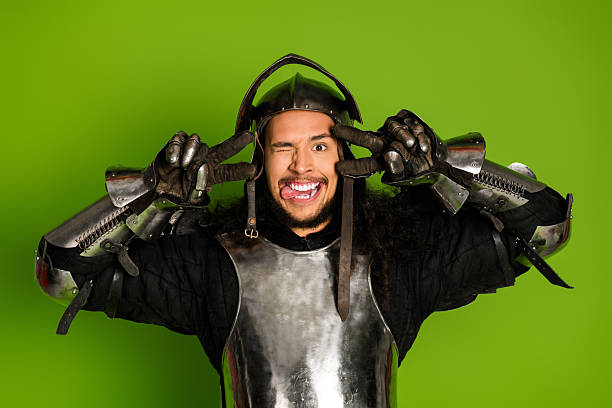 July 6 2025: Windsor NSW - one of the most popular events of the mediaeval festival is the night fighting arena, men in full sets of armour and weapons freely attack each other at the yearly medieval faire in Windsor called Winterfest.