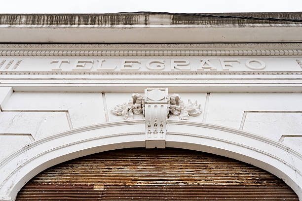 Historic telegraph building with neoclassical facade in Argentina