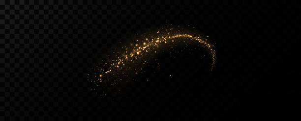 istock Golden sequins glow with many lights. Glittering dust. Luxurious background of golden particles. 2206806111