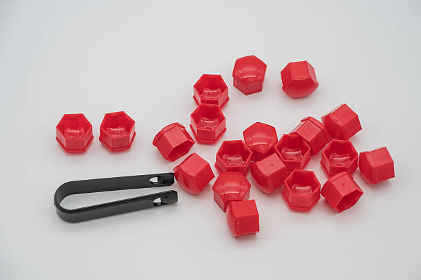 istock 20pcs red wheel nut cap set, 17mm car wheel hub nut 2206810567
