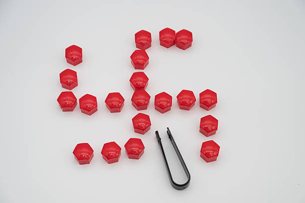 istock 20pcs red wheel nut cap set, 17mm car wheel hub nut 2206810638