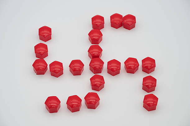 20pcs red wheel nut cap set, 17mm car wheel hub nut