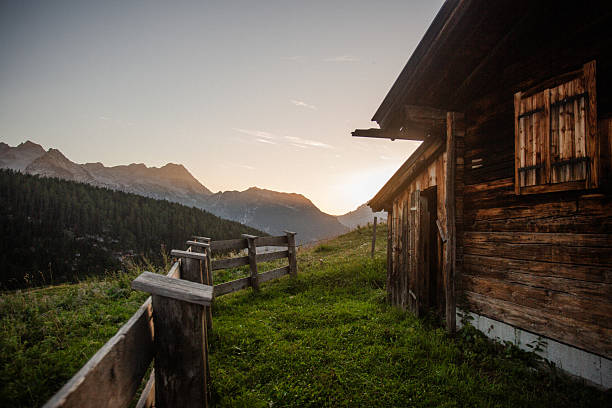 istock Rustic Wooden Chalets in the Austrian Alps with Breathtaking Views 2206811093