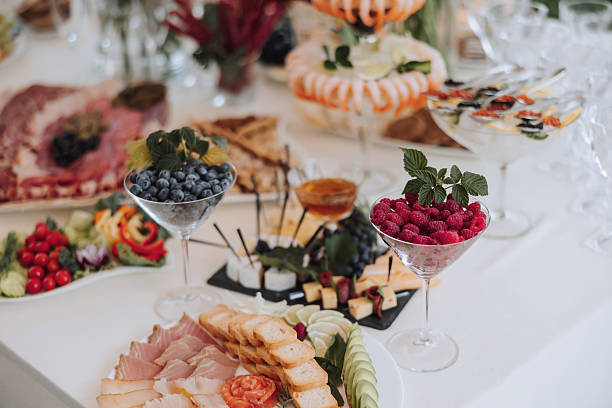 istock A table with a variety of food and drinks 2206813755