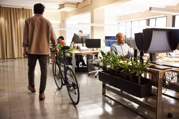 istock A man arrives at the new business office. 2206815497