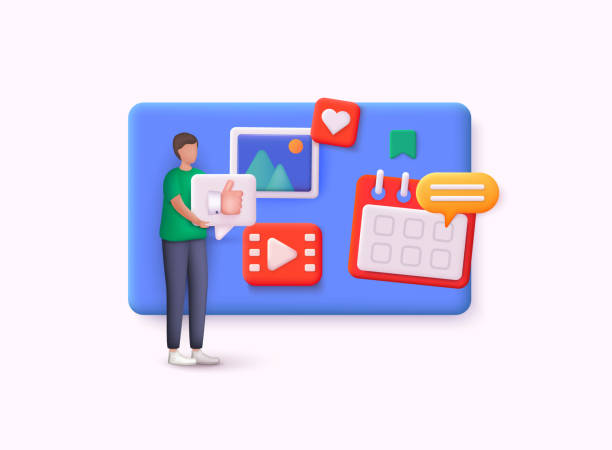 istock Social media platform, online social communication concept. Comment and Follower. 3D Web Vector Illustrations. 2206816454