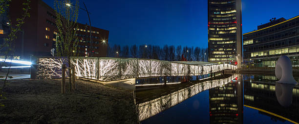 istock Light fixtures on a modern bridge at Hoofddorp Netherlands 2206820928