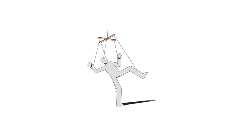 String Puppet Attacking 20+ Puppet Strings Icon Stock Videos and Royalty-Free Footage - iStock
