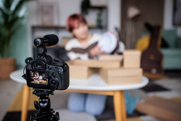 istock Teenage Girl Vlogger Reveals Aromatherapy Diffuser 2206829881