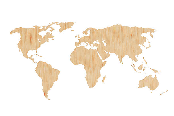 istock Wooden Earth World Map. 3d Rendering 2206830035