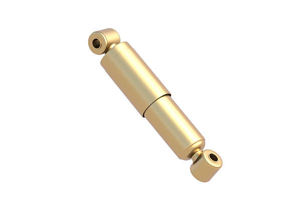 istock Golden shock absorber for car or moto isolated on white background. 3d render 2206837377
