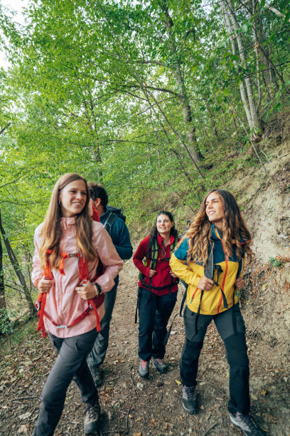 istock friends on the weekend doing a trekking 2206844662