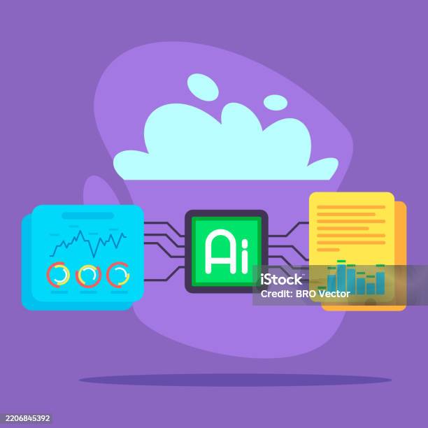 Visual Representation Of Artificial Intelligence Processing Data Stock ...