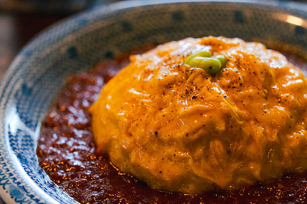 At a restaurant called Cafe Salon Nakaoku in Naoshima, they make delicious omelette rice.