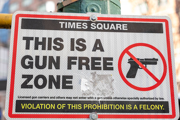 istock Gun-Free Zone Sign in Times Square 2206847696