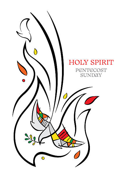 vector illustration or drawing of the holy spirit - pfingsten stock-grafiken, -clipart, -cartoons und -symbole