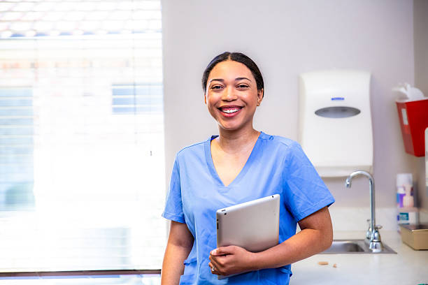 istock Young female black nurse portrait 2206853841
