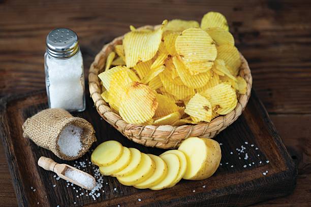 istock Crispy salty potato chips in the bowl 2206858745