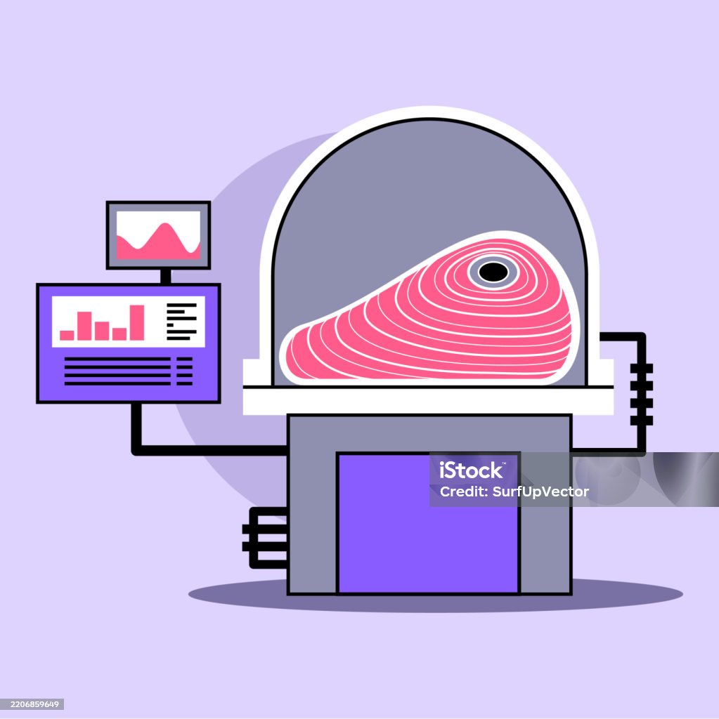 Food Science Display Food Science Display Showing Meat Analysis Technology Stock ...