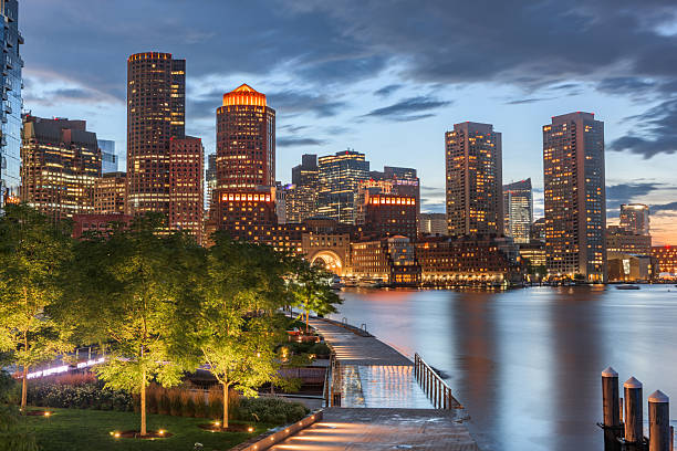 Boston, Massachusetts, USA Downtown City Skyline