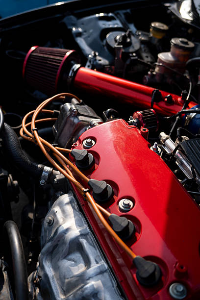 istock Red Sports Car Engine Showcasing Power and Precision 2206861048
