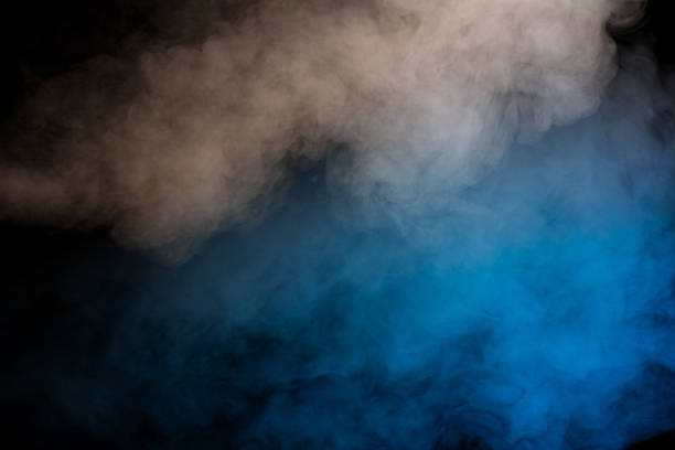 istock Blue and yellow steam on a black background. 2206866415