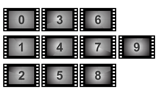 Movie Loading Numbers Movie Countdown Number Set Stock Illustration - Download Image Now ...