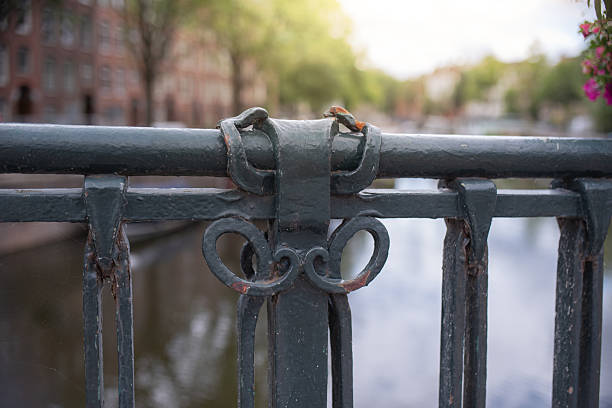 Old bridge and channel in Amsterdam, Netherlands