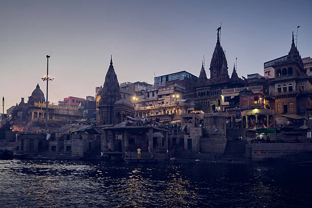 istock Manikarnika ghat (Cremation ground) in Varanasi at night, India 2206869555