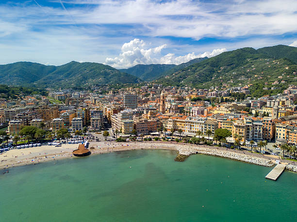 istock Rapallo, Italian city from the drone 2206870967