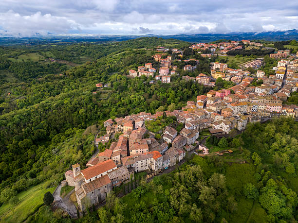 istock Scansano, Italian medieval town from drone 2206873225