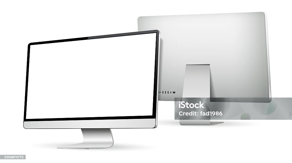 Computer Display Front And Back View Stock Illustration - Download ...