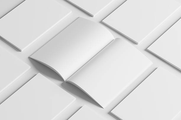 istock 11x17 Vertical Portrait Magazine Brochure 3D Rendering White Blank Mockup 2206874896