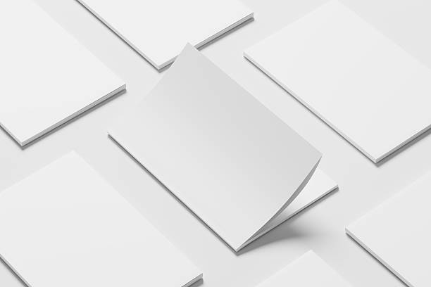 istock 11x17 Vertical Portrait Magazine Brochure 3D Rendering White Blank Mockup 2206875454