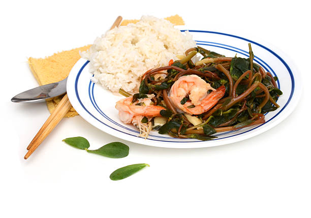 A fresh purslane meal top view
