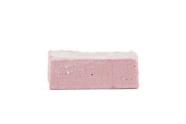istock One bar of cranberry marshmallow isolated on white background. 2206882340