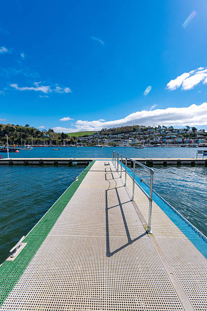 istock Pontoon overlooking dartmouth harbour and kingswear in devon, england 2206882351