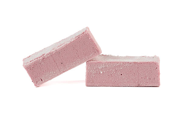 istock Two sweet cranberry marshmallow bars isolated on white background. 2206882361