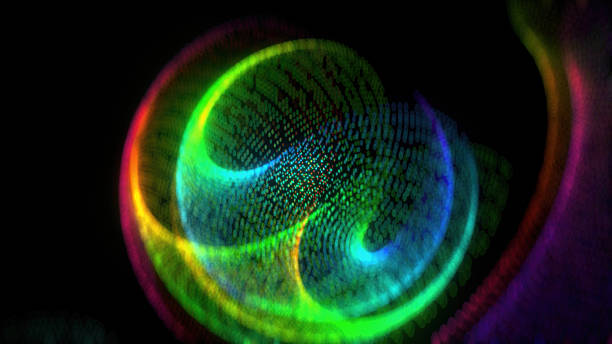 istock Abstract swirling pattern of vibrant colors with black background 2206882522