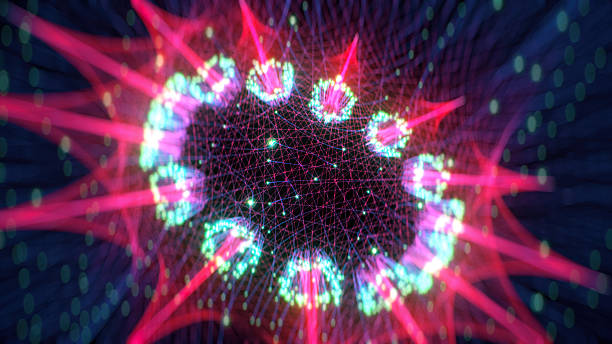 istock Colorful Abstract Visualization of a Neural Network or Biotechnological Concept 2206882624