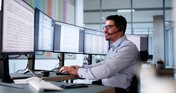 istock Happy Customer Support Specialist In Call Center Providing Excellent Service 2206885006