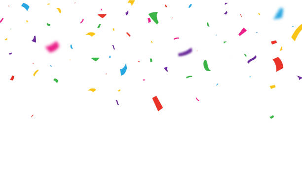 istock Confetti color falling on transparent background. Bright colorful tinsel. Party backdrop. Holiday design element. Festive firework. Carnival celebration. Birthday serpentine decor. Vector illustration 2206888593