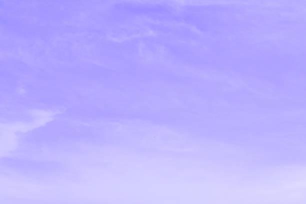 Purple sky with white cloud. Pastel colour backdrop of sunset sky. Beautiful nature. Summer color backgrounds concept.