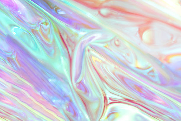 Colorful iridescent pattern with flowing smooth lines and pastel gradient hues