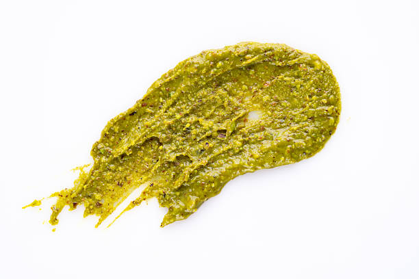 istock Delicious pistachio butter on white background 2206896559