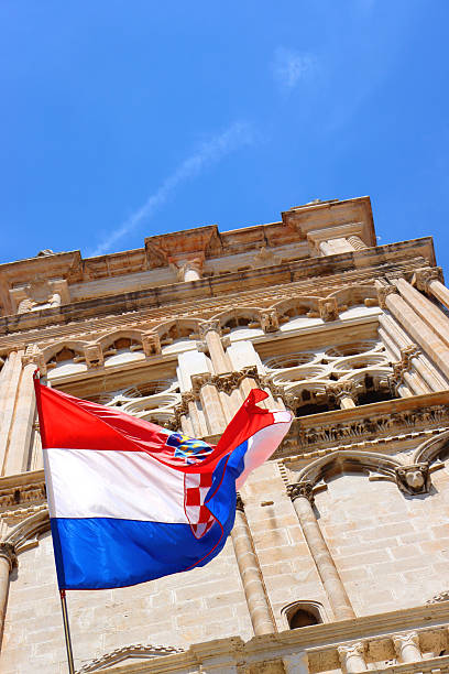 istock Croatian Flag In Trogir 2206896707