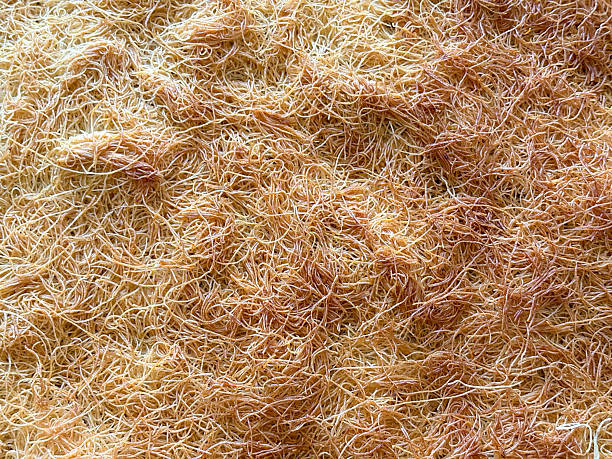 Directly above traditional Turkish dessert kadayif, kanafeh