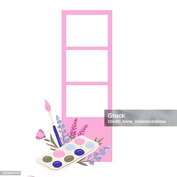 Drawing Vector Illustrations Frame On The White Background Stock ...