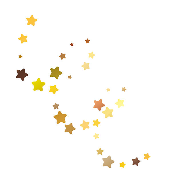 istock Golden shiny decorative glitter stars, vector illustration on the white background 2206907510