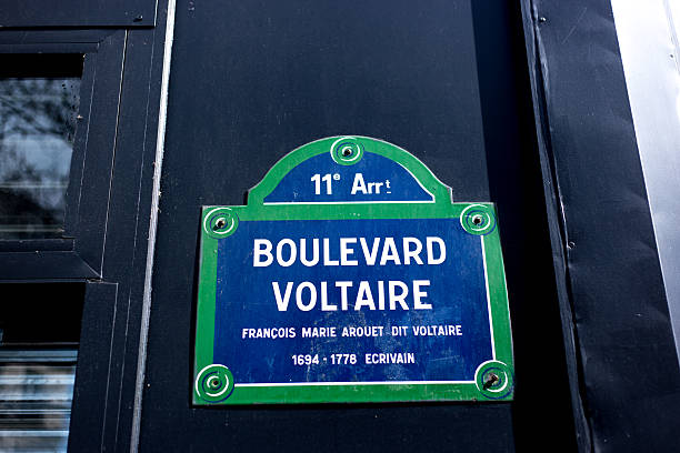 istock Paris, France: Old-Fashioned Street Sign, Boulevard Voltaire 2206907622